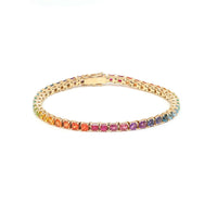 Bold Baguette 14K Yellow Gold Diamond Tennis Bracelet