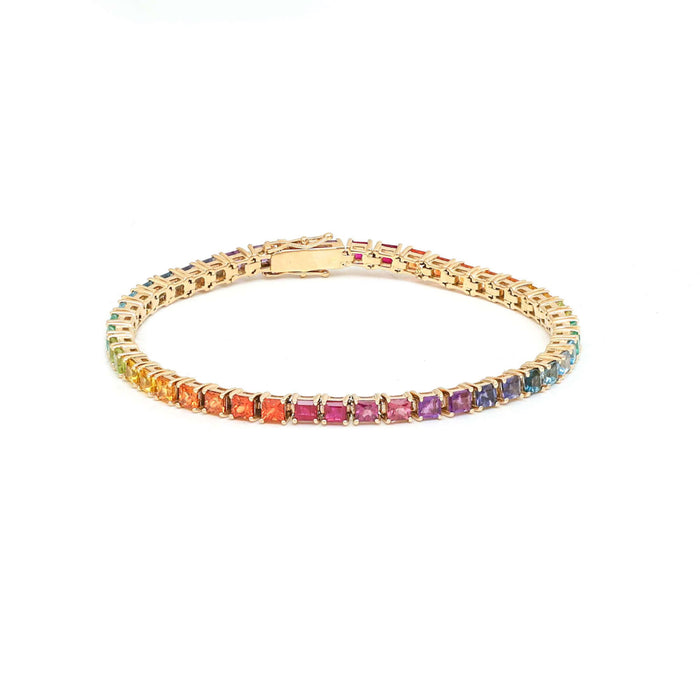 Bold Baguette 14K Yellow Gold Diamond Tennis Bracelet