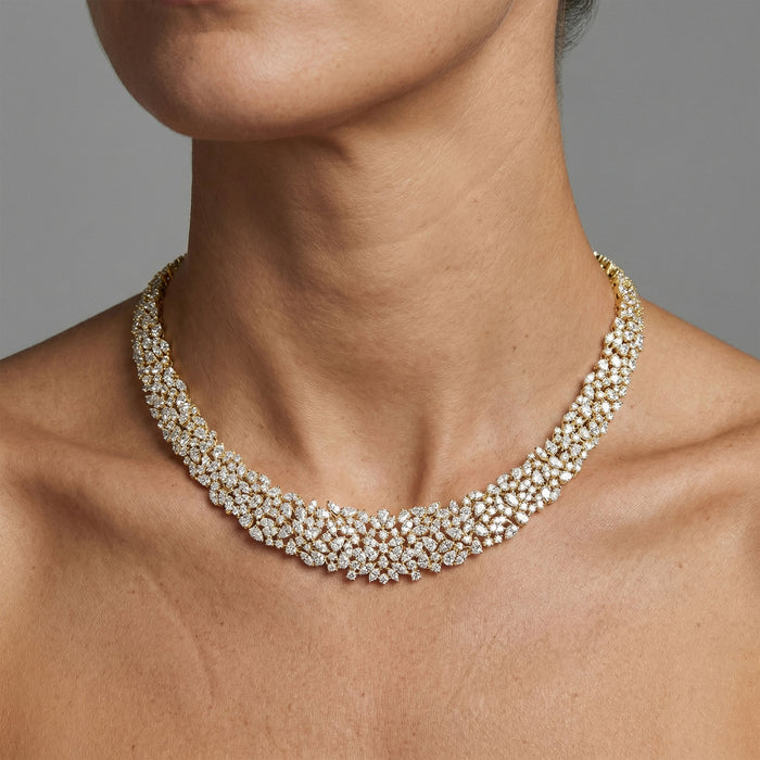 Carat Diamond Cluster Necklace in 18K Gold