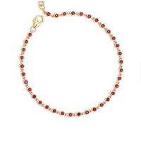 Radiant Pink Sapphire Amethyst 14K Yellow Gold Tennis Bracelet