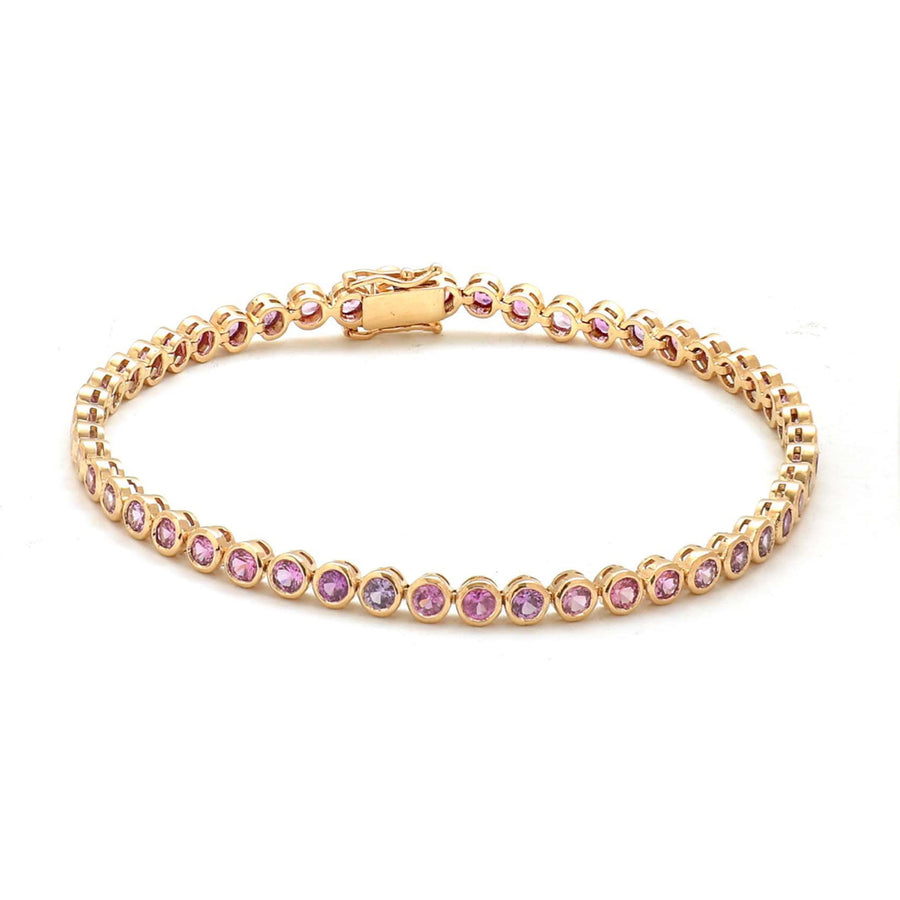 Pink Sapphire Radiance 14K Yellow Gold Tennis Bracelet