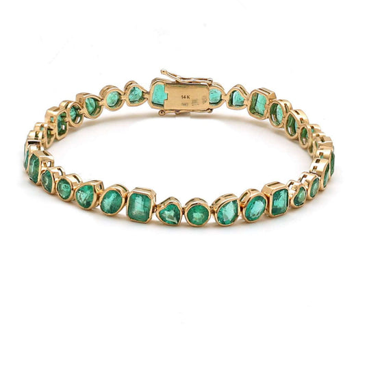 Heritage Emerald 14K Yellow Gold Tennis Bracelet