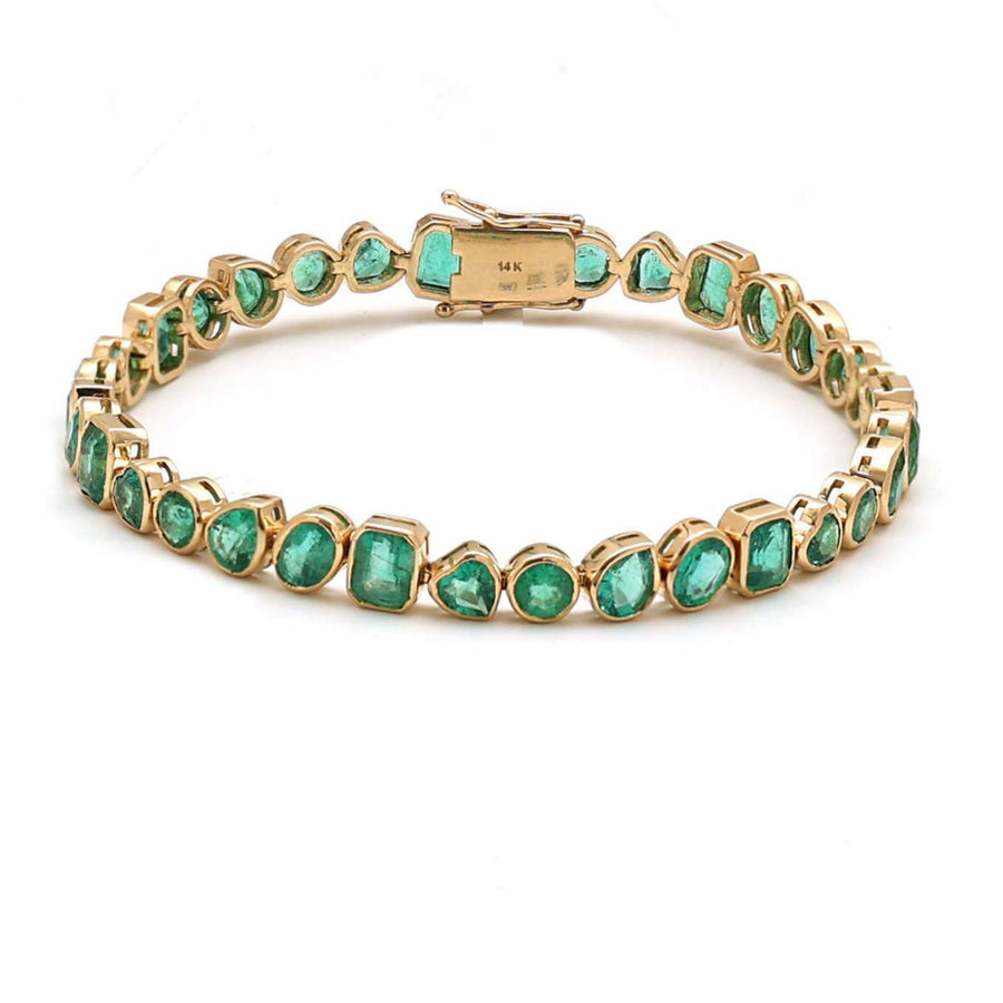 Heritage Emerald 14K Yellow Gold Tennis Bracelet