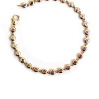 Aurora Spectrum Gemstone 14K Yellow Gold Station Bracelet