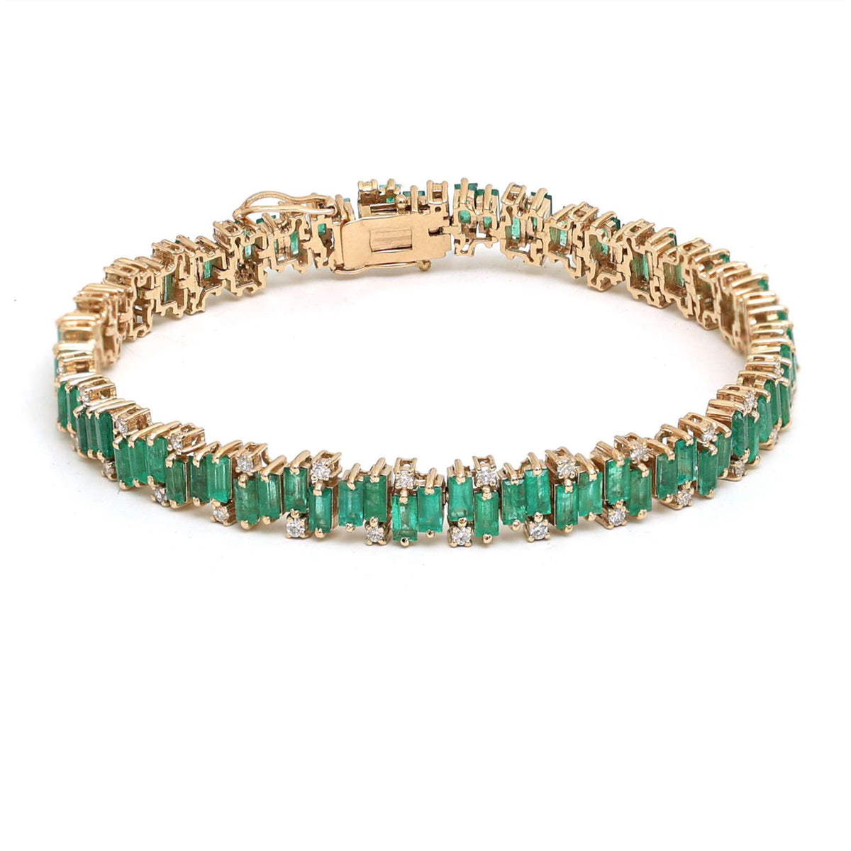 Emerald Line Diamond Accent 14K Gold Tennis Bracelet