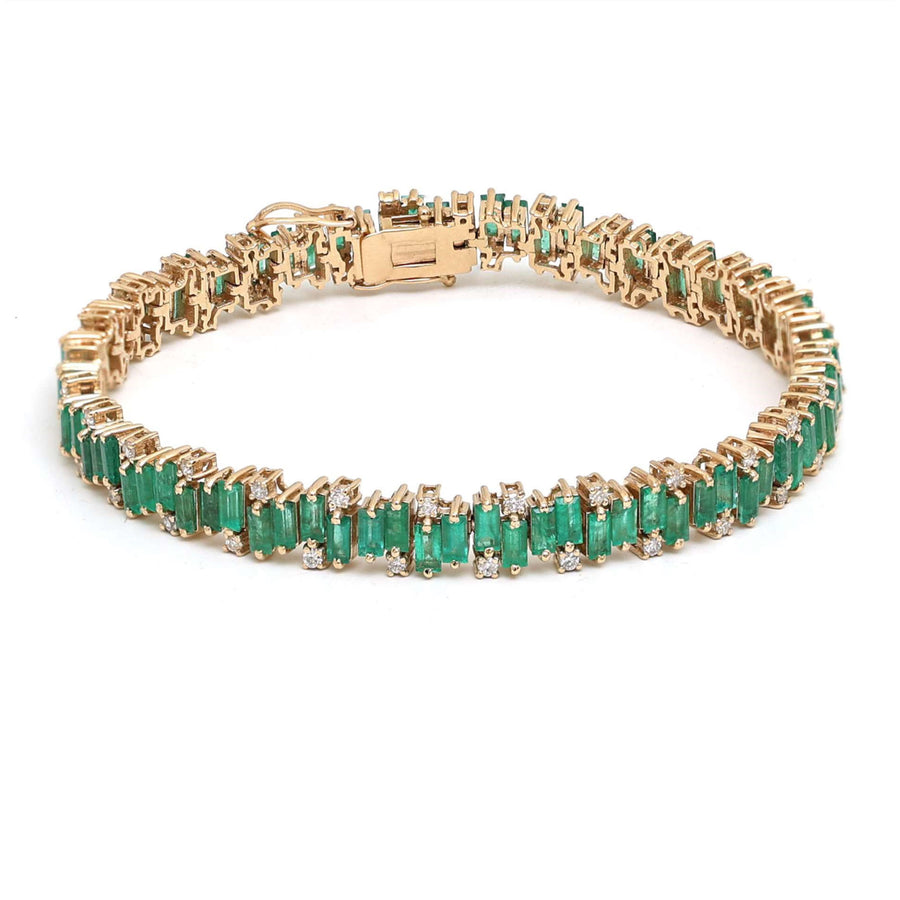 Emerald Line Diamond Accent 14K Gold Tennis Bracelet