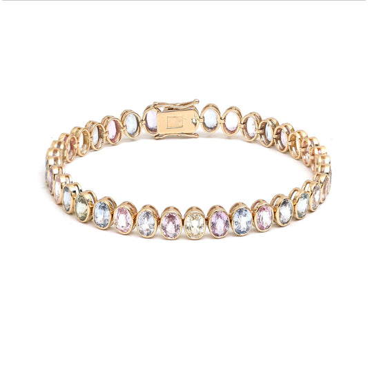 Prism Heart Spectrum Sapphire & Diamond 14K Gold Bracelet