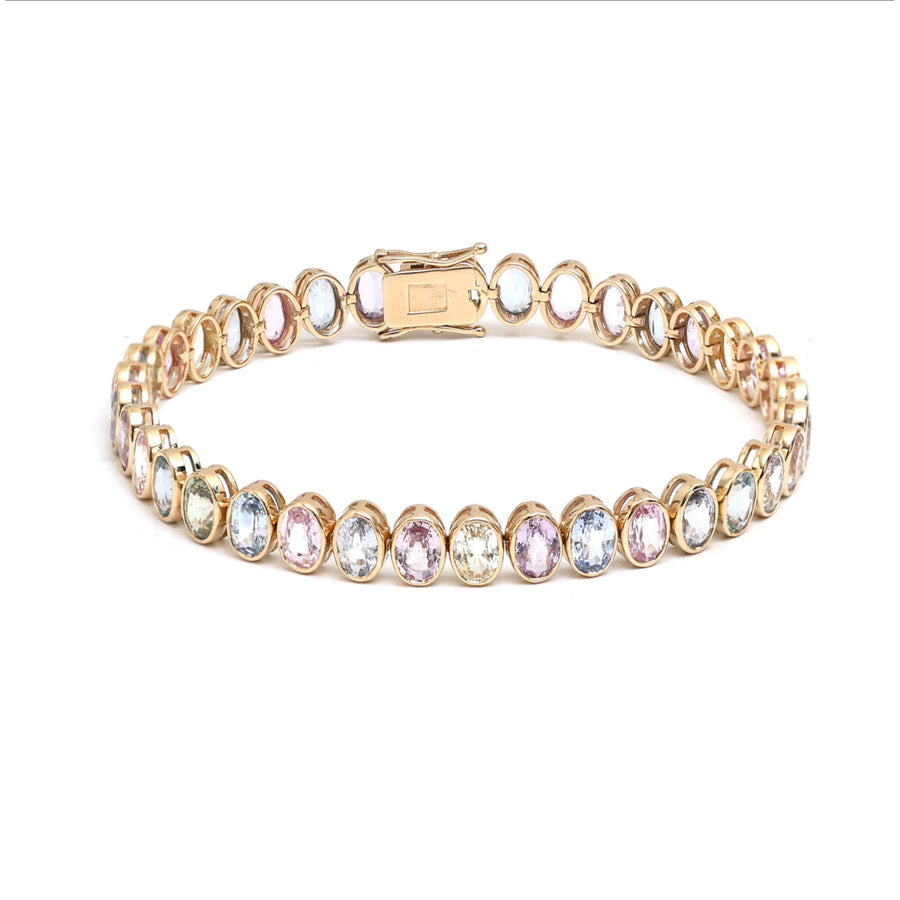 Prism Heart Spectrum Sapphire & Diamond 14K Gold Bracelet