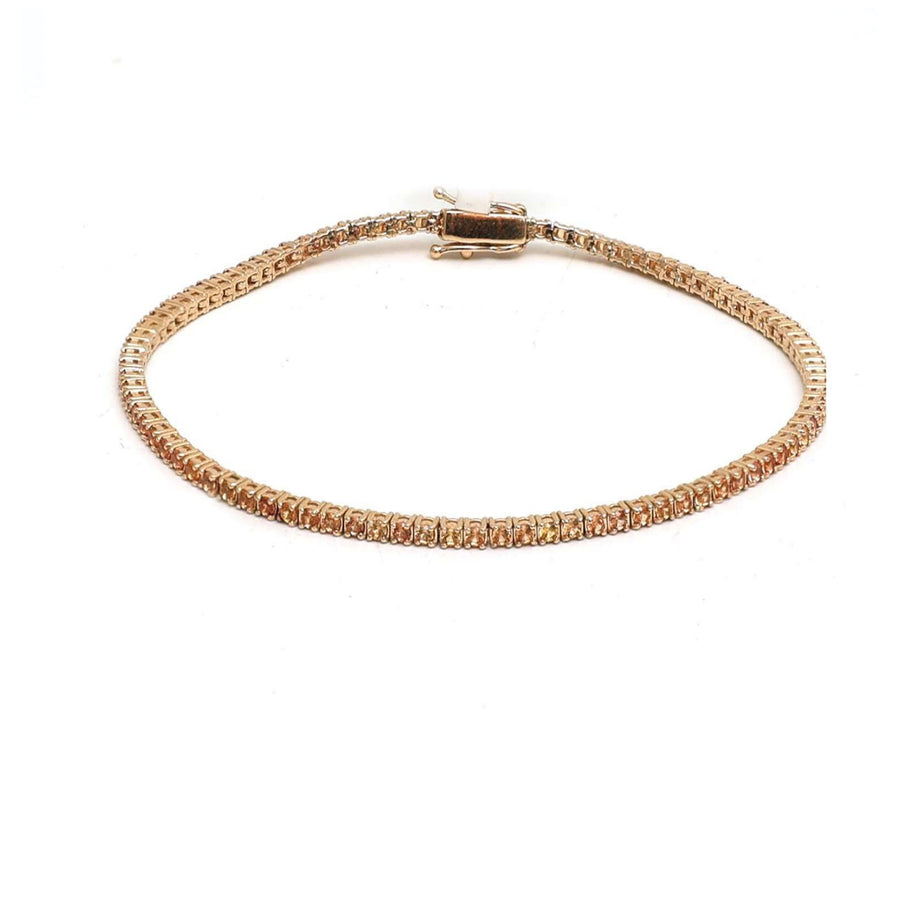 Warm Dawn Champagne Sapphire 14K Yellow Gold Tennis Bracelet