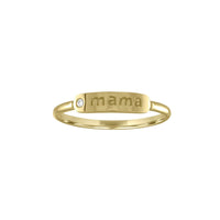Mama Engraved Diamond Ring in 14K Yellow Gold