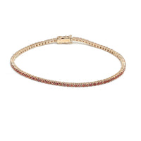 Blush Ember Pink Sapphire 14K Yellow Gold Tennis Bracelet