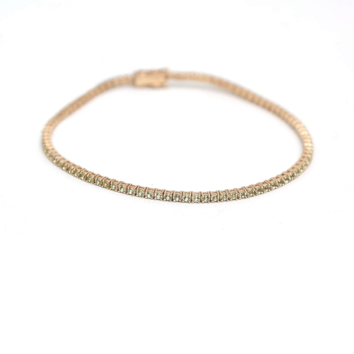 Green Sapphire Tennis Bracelet in 14K Yellow Gold