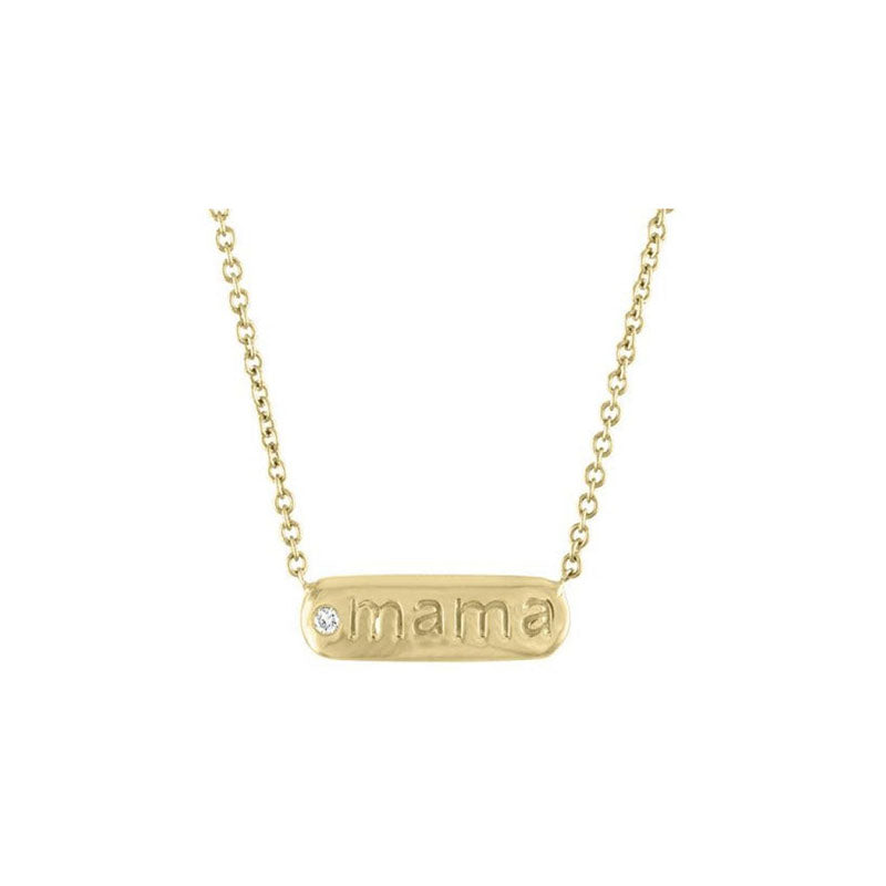 Amulet 5Mm Letter Mama Necklace in 14K Yellow Gold