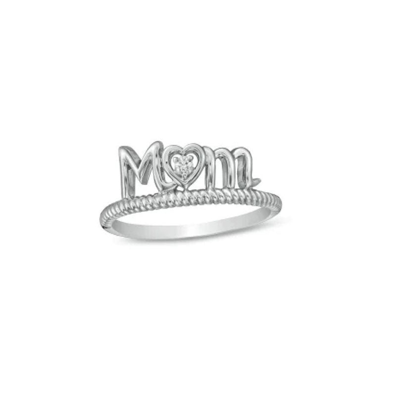 Heart Centered Mom Ring in 14K Yellow Gold