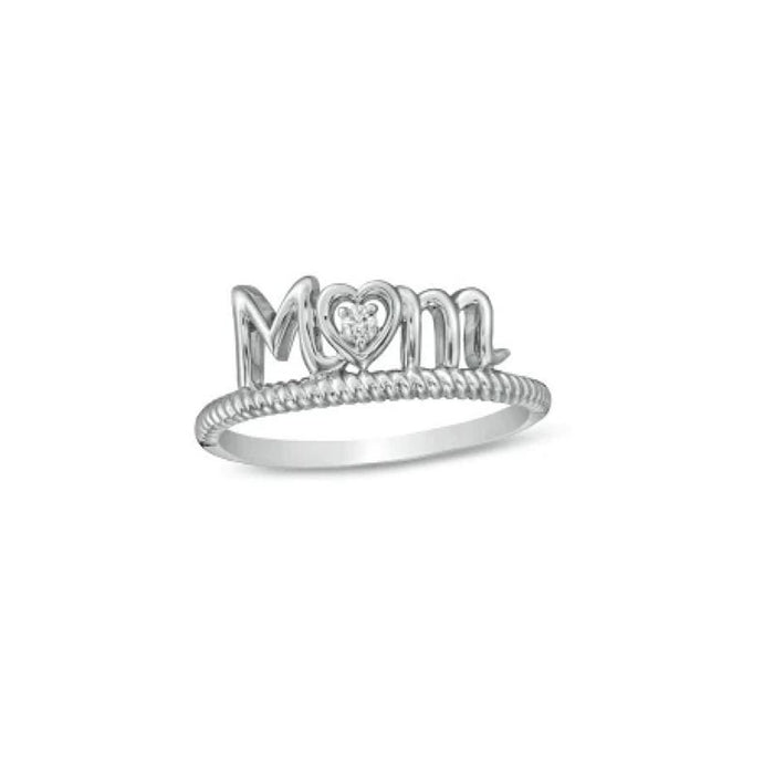 Heart Centered Mom Ring in 14K Yellow Gold