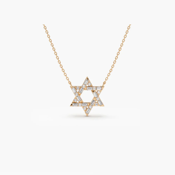 Heart Centered Star of David Necklace in 14K Gold