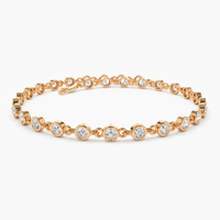 Bezel Setting Spring Diamond Bracelet in 14K Yellow Gold