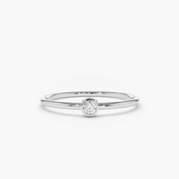 Solitaire Bezel 14K (or 18k upon request) Yellow Gold Diamond Ring