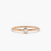 Solitaire Bezel 14K (or 18k upon request) Yellow Gold Diamond Ring
