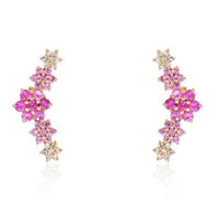 Celestial Cluster Diamond Stud Earrings in 14K Yellow Gold