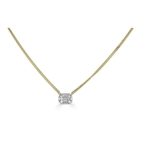 Emerald Cut Diamond Pendant Necklace in 14K Yellow Gold