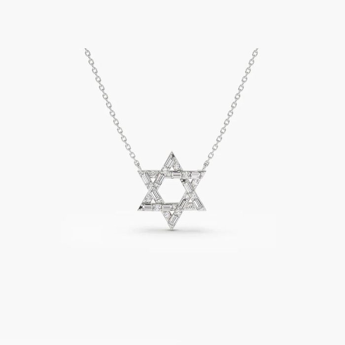 Heart Centered Star of David Necklace in 14K Gold