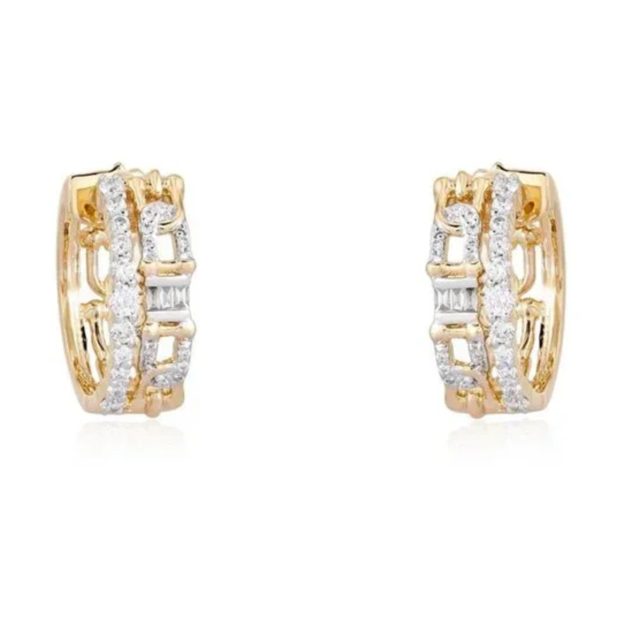Velvetine Glam Huggie Earrings in 14K Yellow Gold
