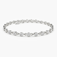 Bezel Setting Spring Diamond Bracelet in 14K Yellow Gold