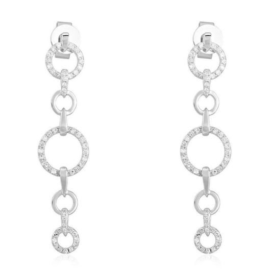 Radiant Whispers Diamond Drop Earrings in 14K Yellow Gold
