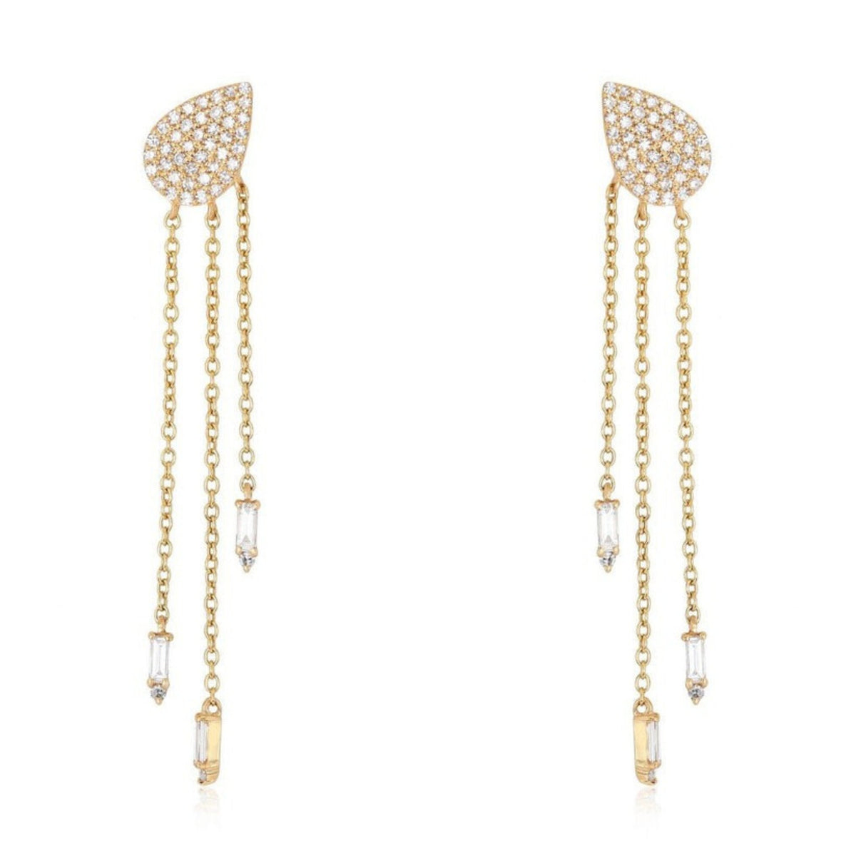 Golden Radiance Drops Earrings in 14K Yellow Gold
