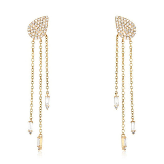 Golden Radiance Drops Earrings in 14K Yellow Gold