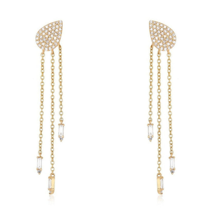 Golden Radiance Drops Earrings in 14K Yellow Gold