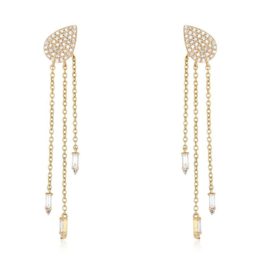 Golden Radiance Drops Earrings in 14K Yellow Gold