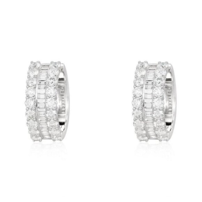 Diamond Huggie Earrings in 14K White Gold
