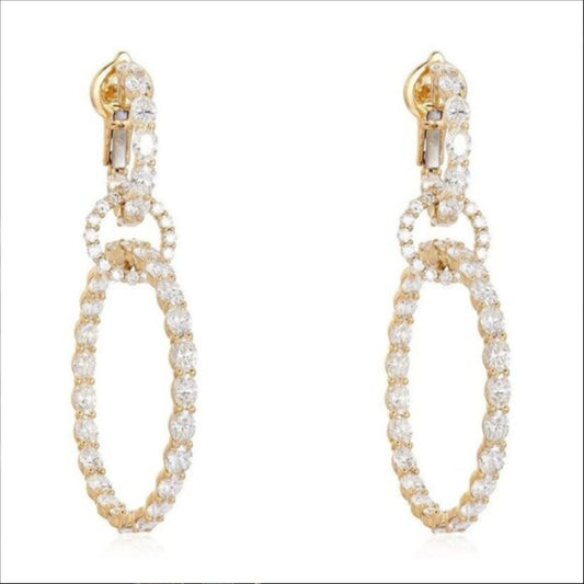 Flawless Aura Diamond Danglers Drop Earrings in 18K Yellow Gold