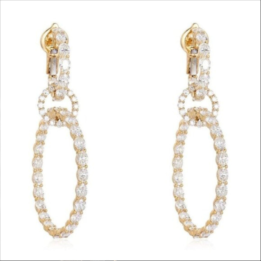 Flawless Aura Diamond Danglers Drop Earrings in 18K Yellow Gold