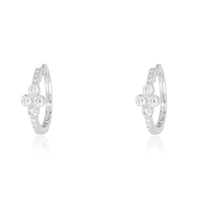 Petite Clover Diamond Huggie Hoop Earrings in 14K Yellow Gold