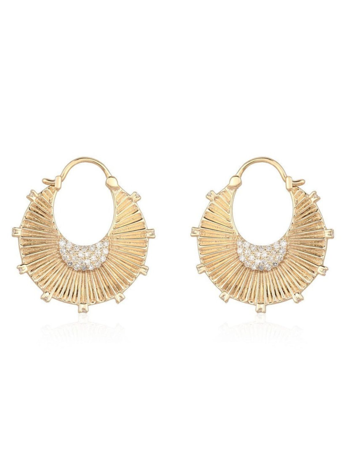 Aurora Gem Hoop Earrings in 14K Yellow Gold