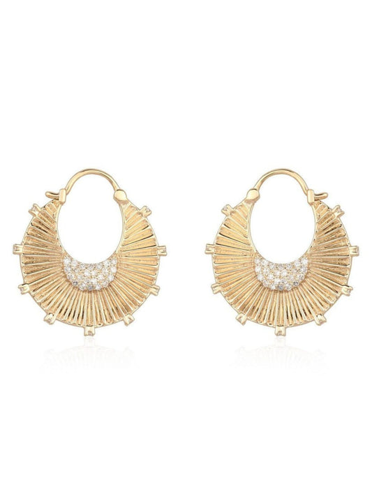 Aurora Gem Hoop Earrings in 14K Yellow Gold