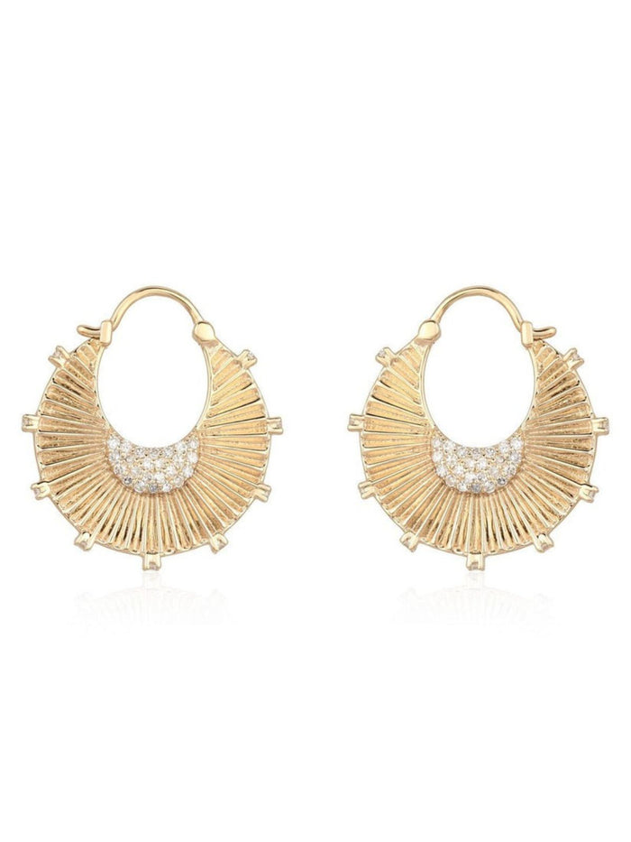 Aurora Gem Hoop Earrings in 14K Yellow Gold