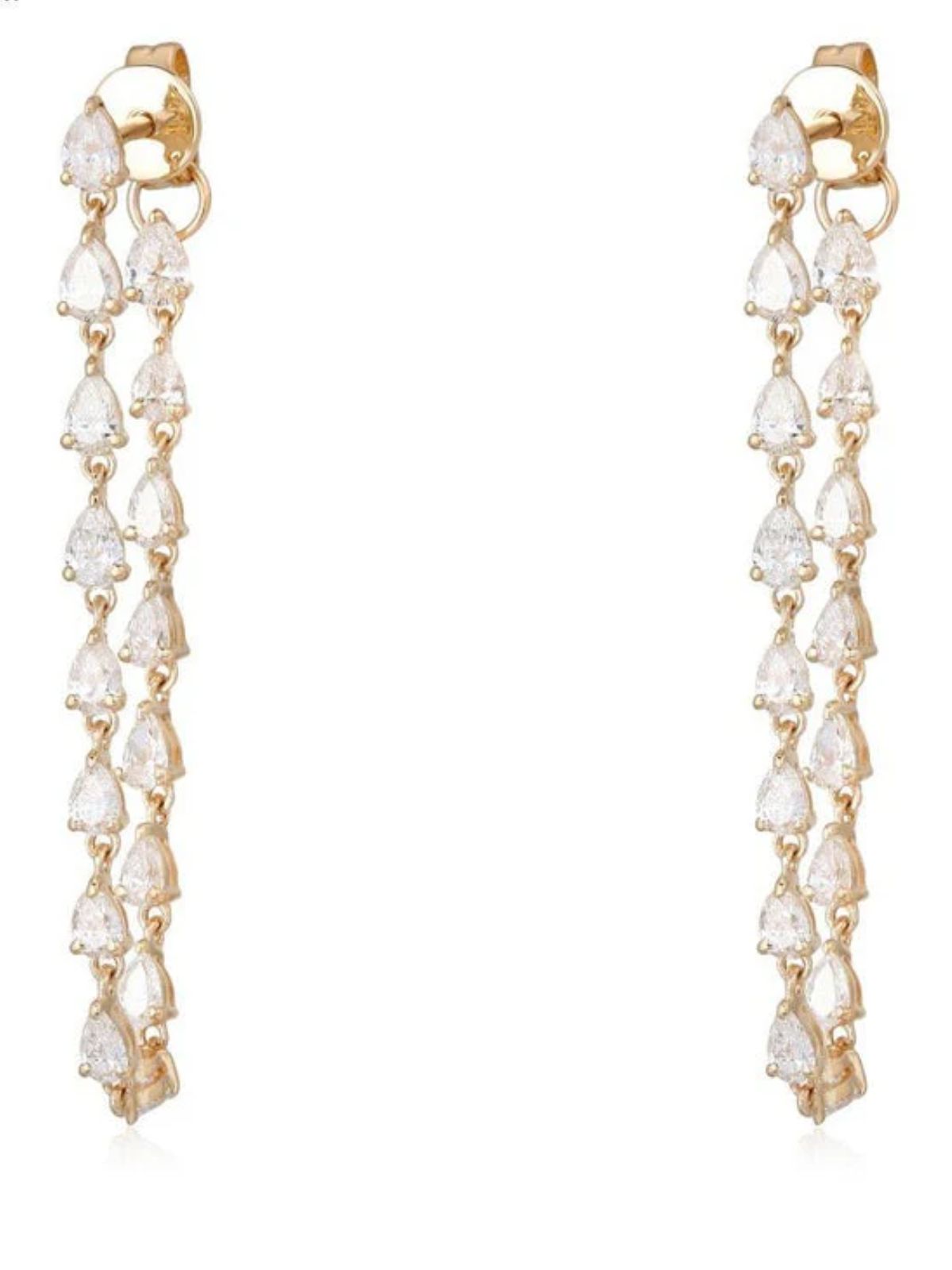 Pear Shape Diamond Hoop Earrings in 14K Yellow Gold