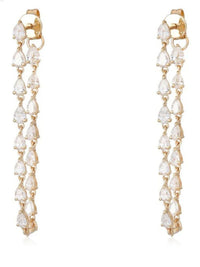 Pear Shape Diamond Hoop Earrings in 14K Yellow Gold