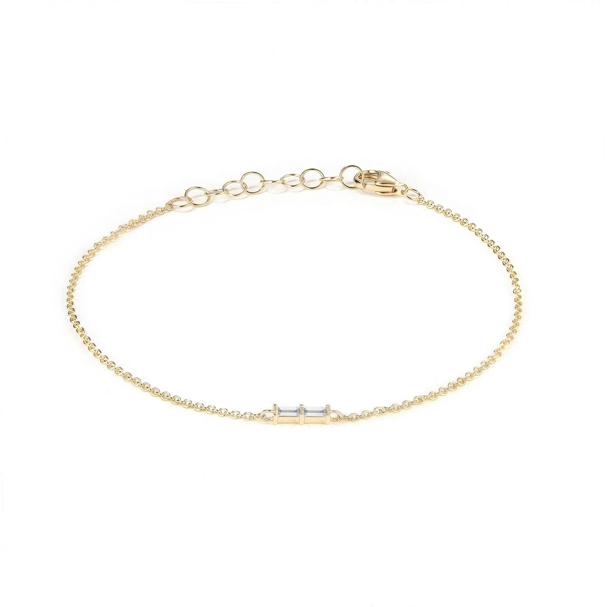 Baguette Diamond Chain Bracelet in 14K Gold