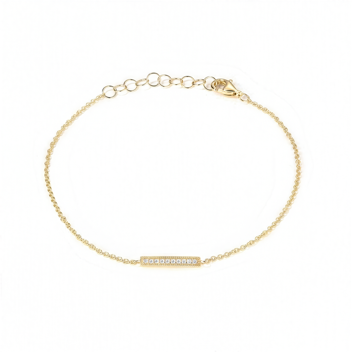 Tiny Dots Bar Diamond Bracelet in 14K Gold