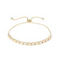 Baguette Bar Adjustable Diamond Bracelet in 14K Gold
