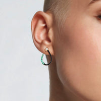 Twist Curve Black Enamel Diamond Earrings in 14K Yellow Gold
