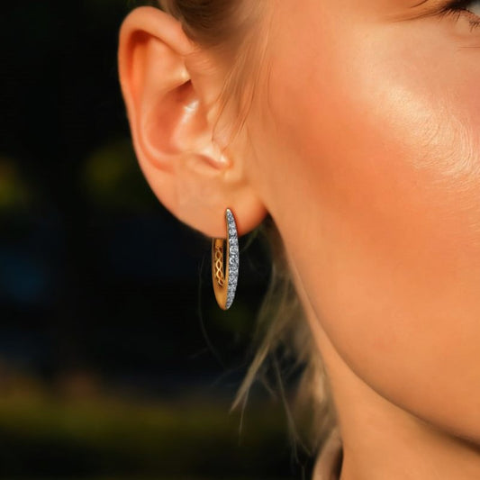 Classic Curve Diamond Hoop Earrings in 14K Yellow Gold