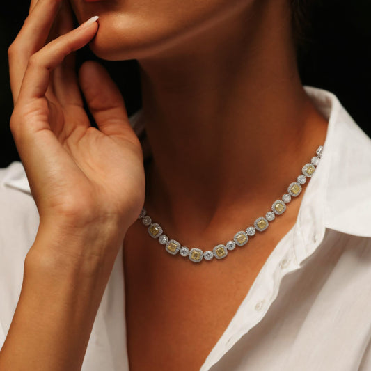 Imperial Radiance 14K Yellow and White Diamond Necklace