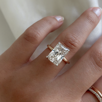 Carat Radiant Cut Lab Engagement Ring in 18K Yellow Gold