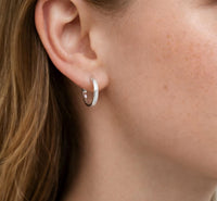 Plain Huggie Hoop Earrings in 14K Yellow Gold